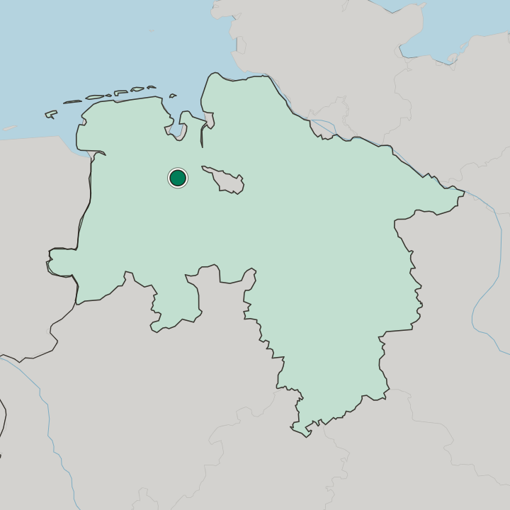 Map showing Eversten — In Lower Saxony