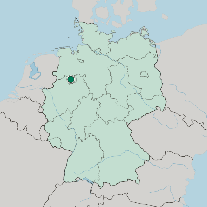 Map showing Osnabrück — In Germany