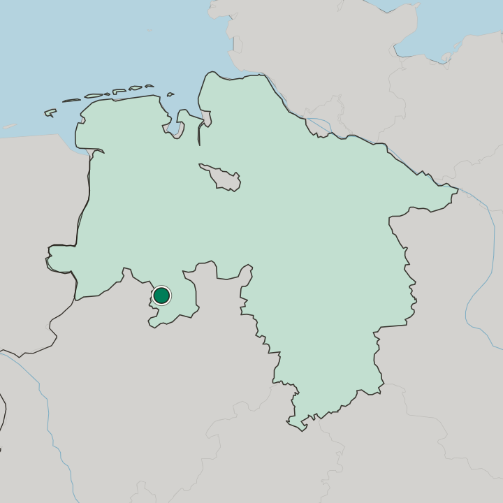 Map showing Osnabrück — In Lower Saxony