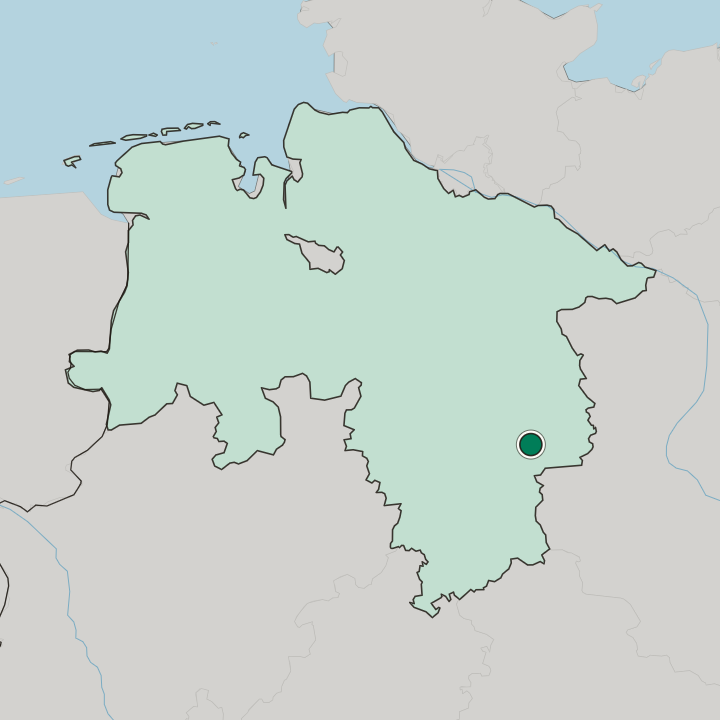 Map showing Wolfenbüttel — In Lower Saxony