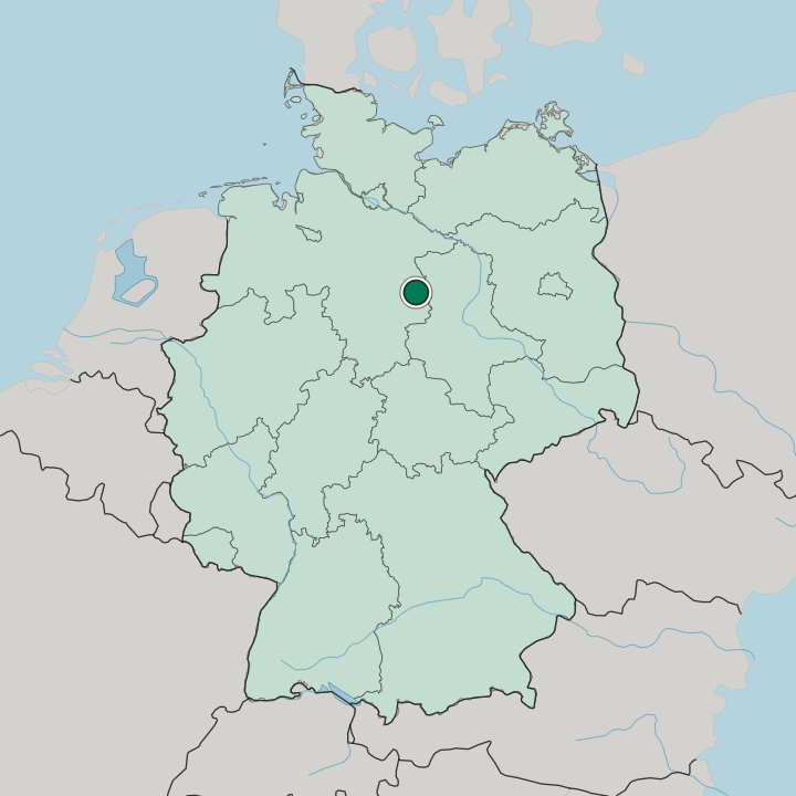 Map showing Wolfsburg — In Germany