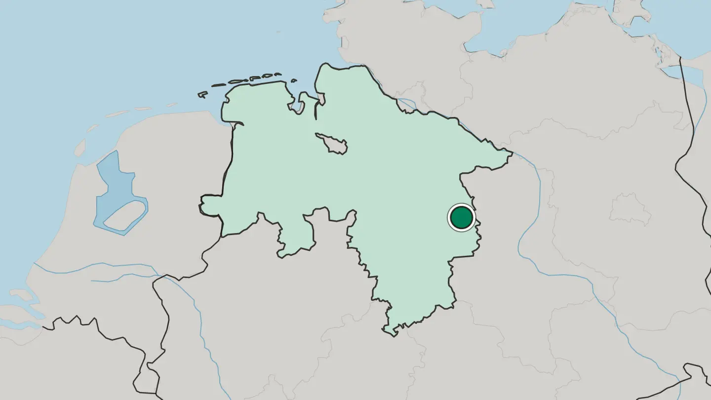 Map of Wolfsburg in Germany