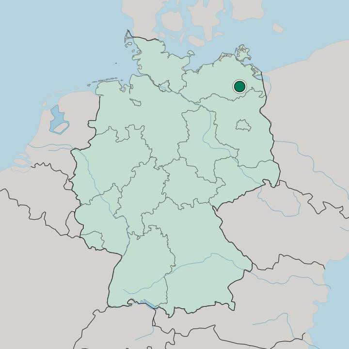 Map showing Neubrandenburg — In Germany