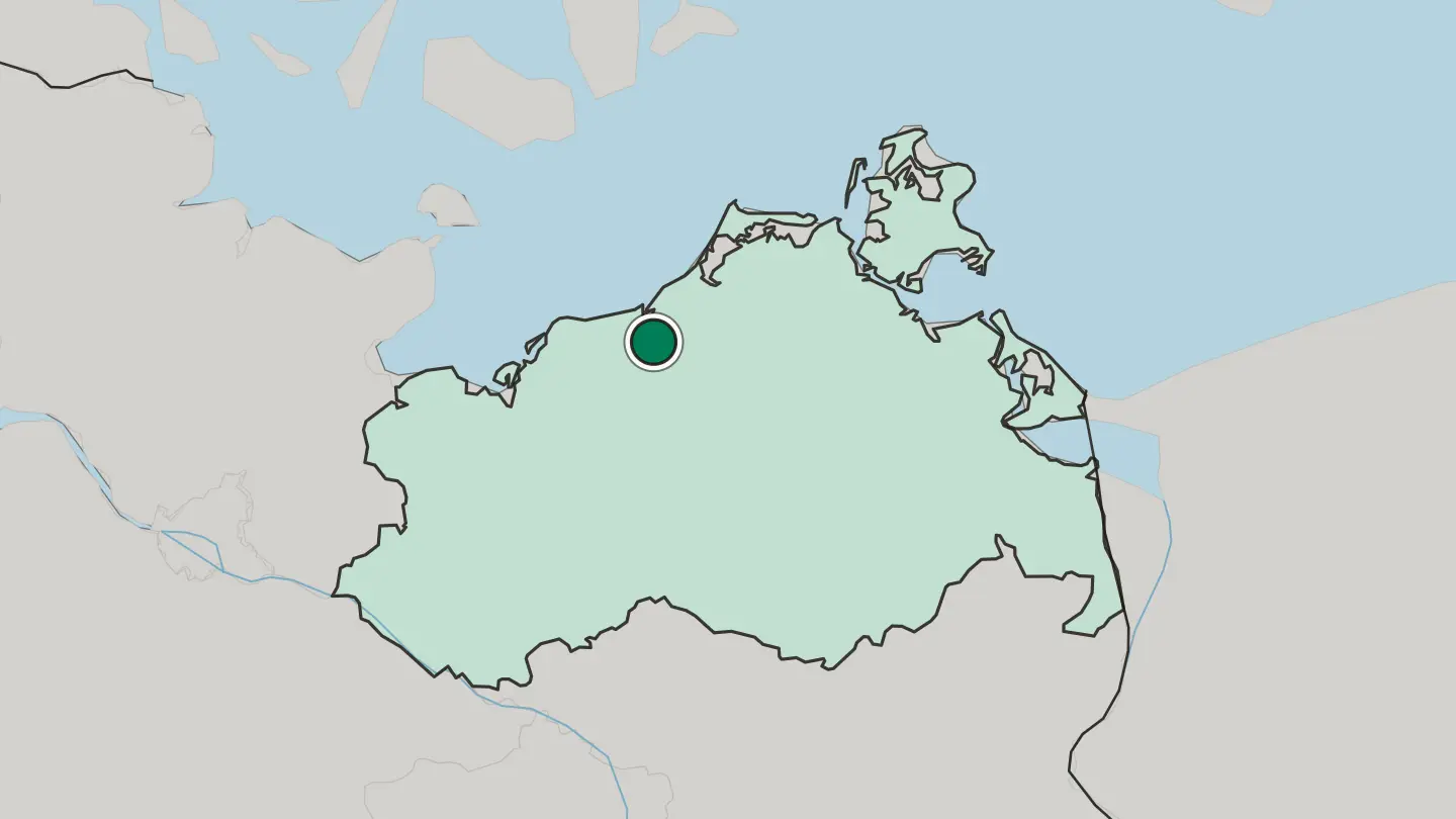 Map of Rostock in Germany