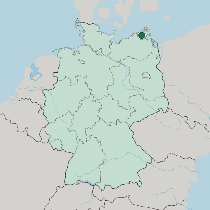 Map showing Tribseer Vorstadt — In Germany