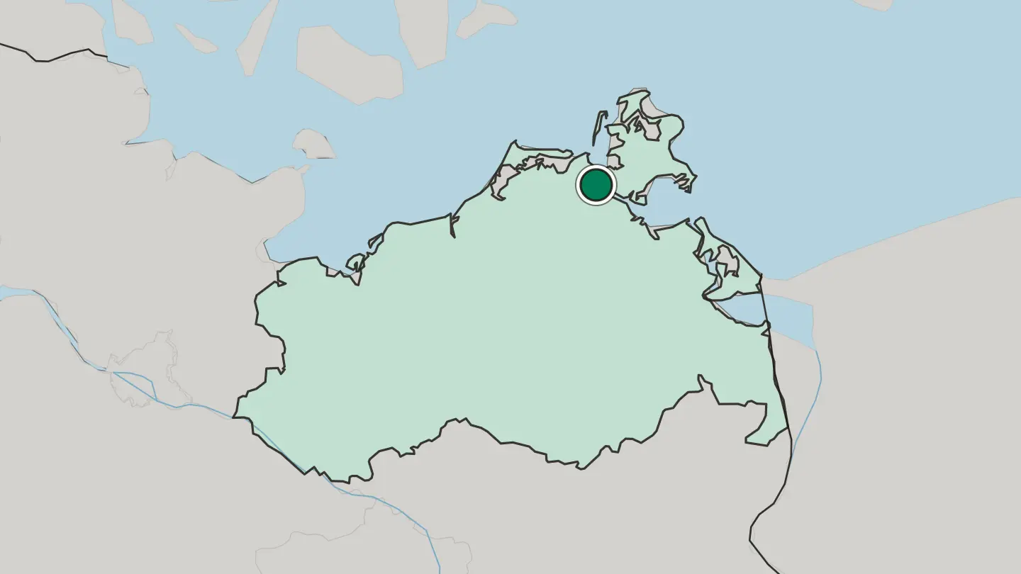 Map of Stralsund in Germany