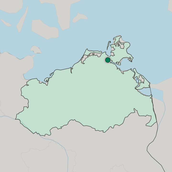 Map showing Tribseer Vorstadt — In Mecklenburg-Western Pomerania