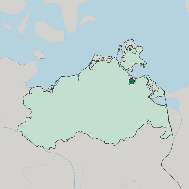 Map showing Ostseeviertel — In Mecklenburg-Western Pomerania