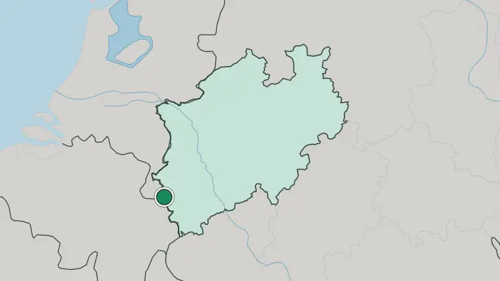 Map of Aachen in Germany