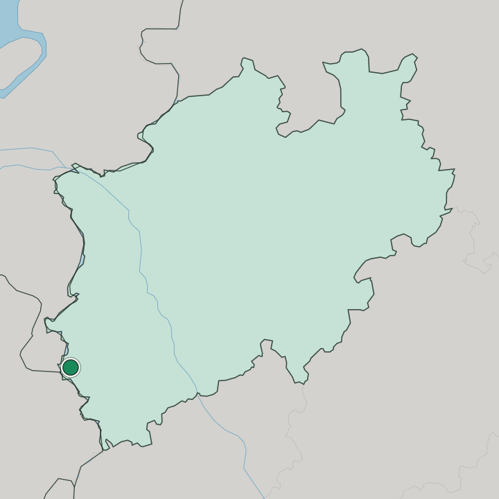 Map showing Aachen-Mitte — In Nordrhein-Westfalen