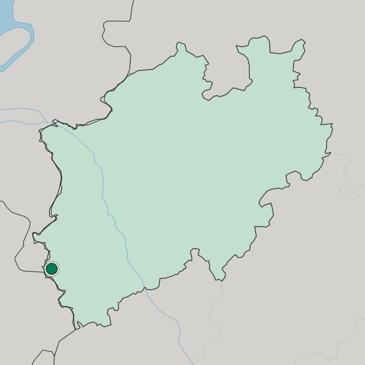 Map showing Aachen — In Nordrhein-Westfalen