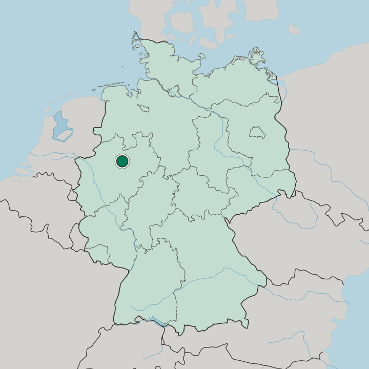 Map showing Ahlen — In Germany