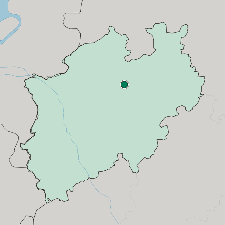 Map showing Ahlen — In Nordrhein-Westfalen