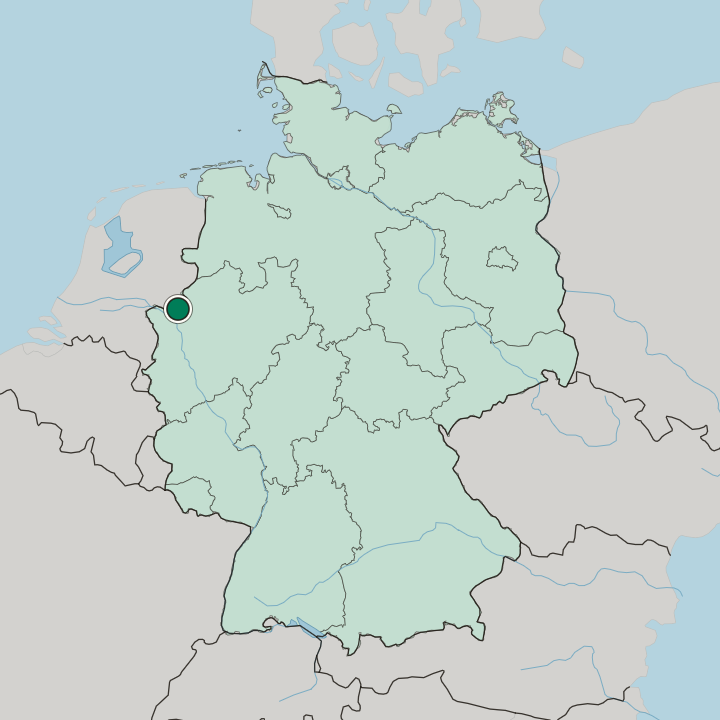 Map showing Bocholt — In Germany