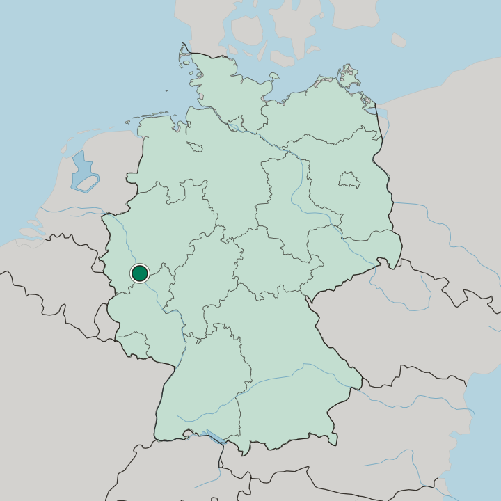 Map showing Bonn — In Germany