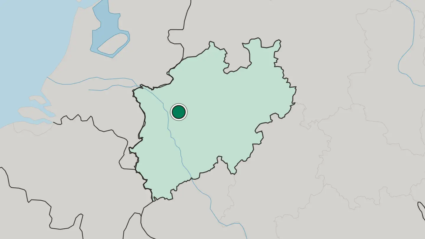 Map of Bottrop in Germany