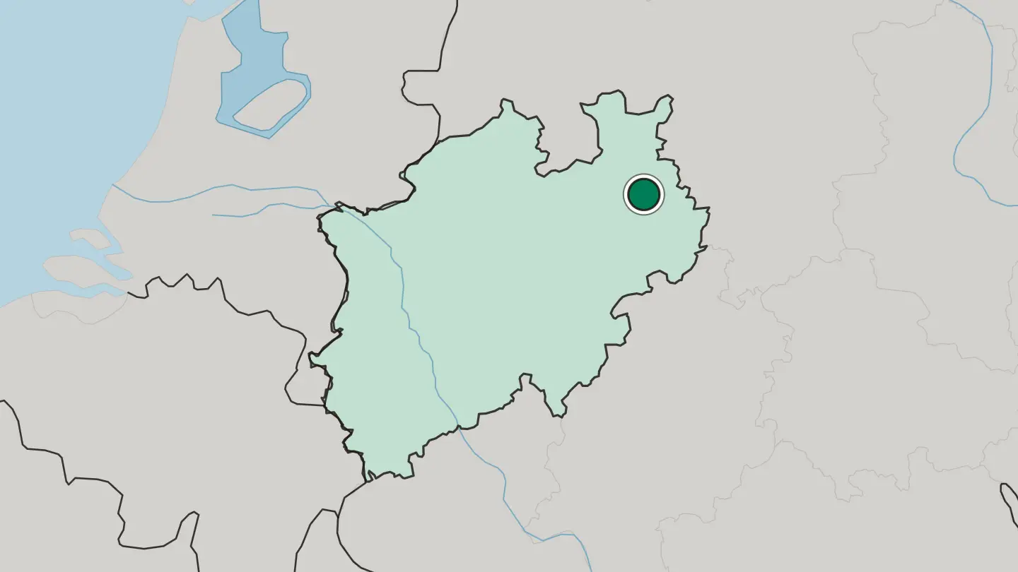 Map of Detmold in Germany
