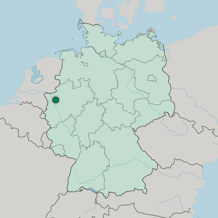 Map showing Dinslaken — In Germany