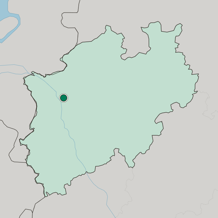 Map showing Dinslaken — In Nordrhein-Westfalen