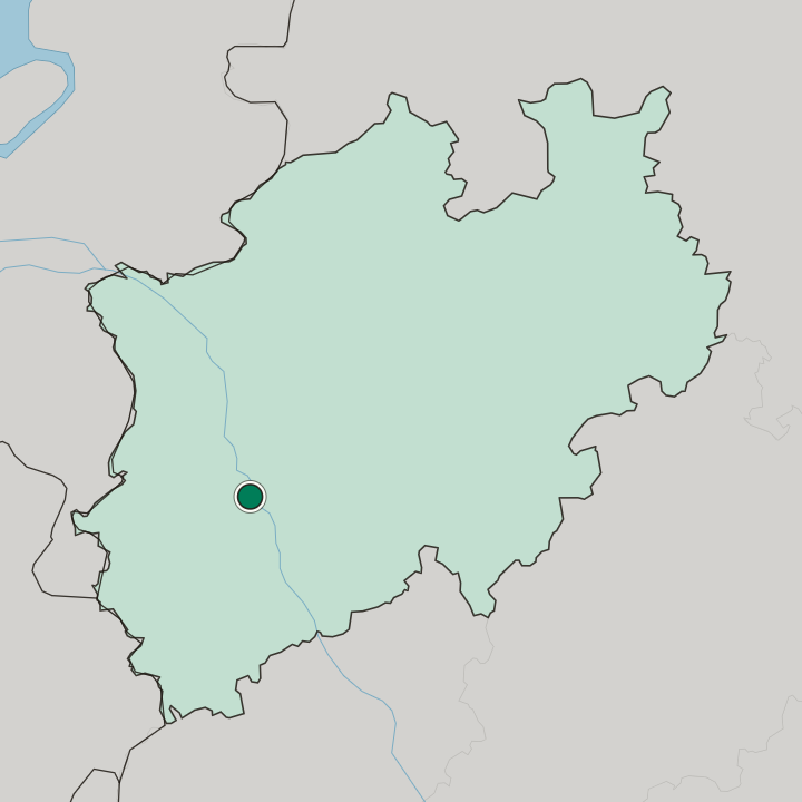 Map showing Dormagen — In Nordrhein-Westfalen