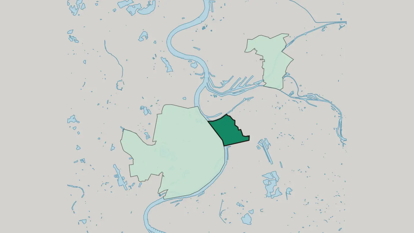Map of Hochfeld in Duisburg