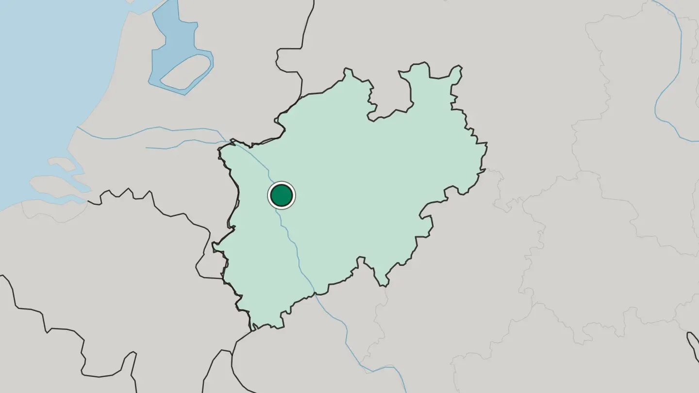Map of Duisburg in Germany