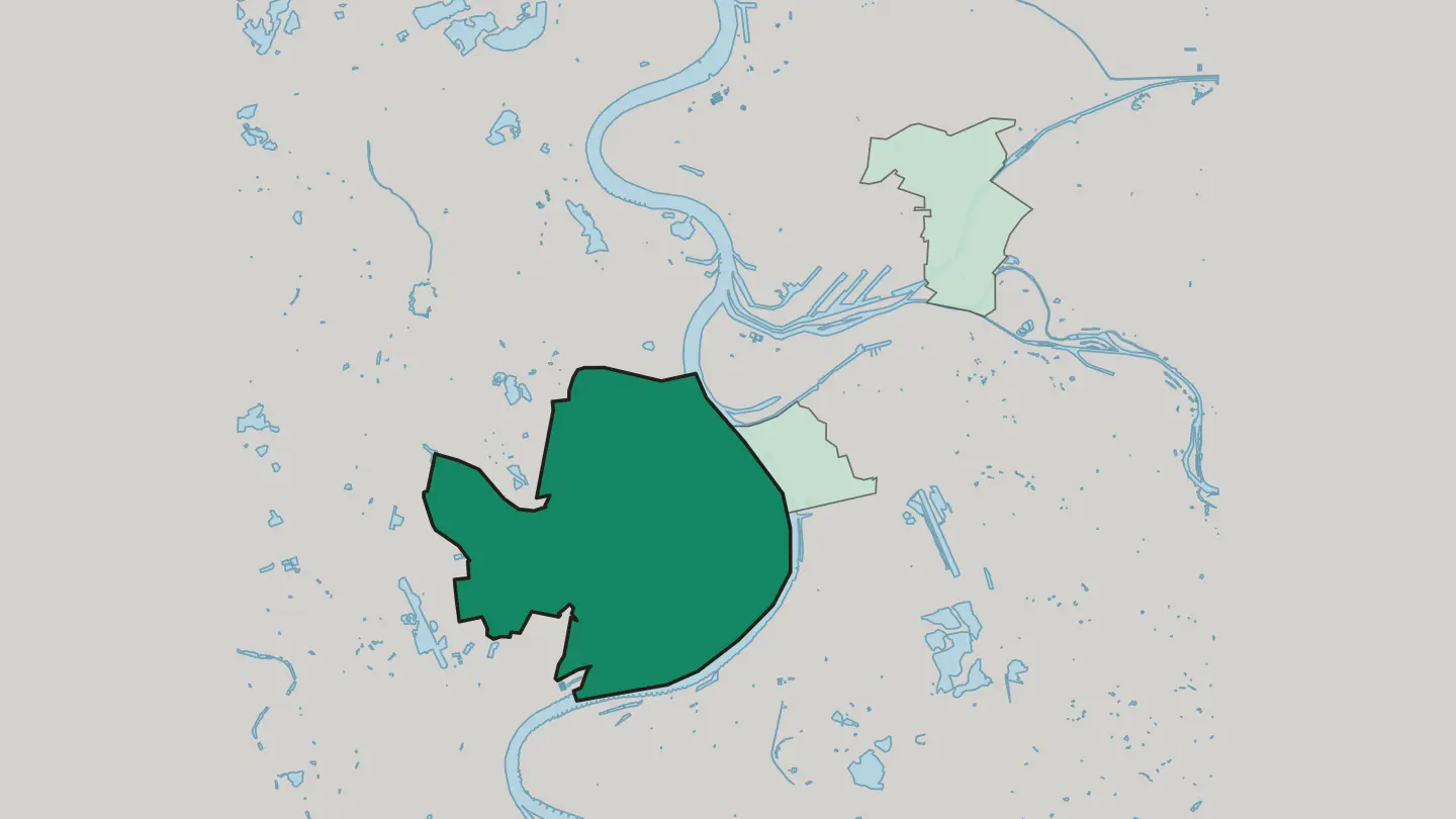 Map of Rheinhausen in Duisburg