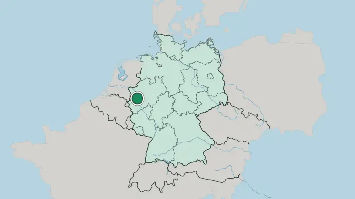 Map of Düsseldorf in Germany