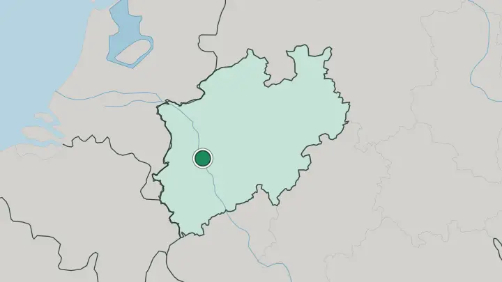 Map of Düsseldorf in Germany