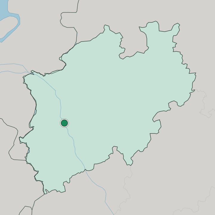 Map showing Düsseldorf — In Nordrhein-Westfalen
