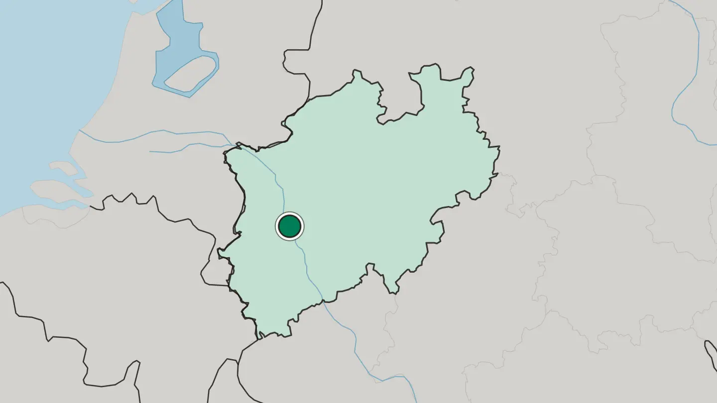 Map of Düsseldorf in Germany
