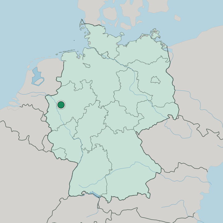 Map showing Essen — In Germany