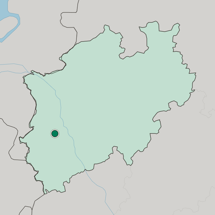Map showing Grevenbroich — In Nordrhein-Westfalen