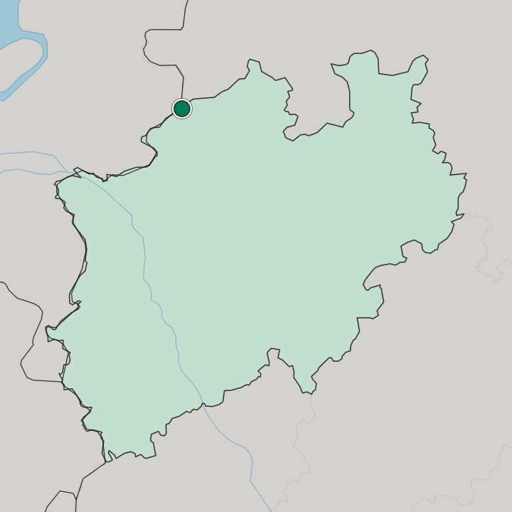 Map showing Gronau — In Nordrhein-Westfalen