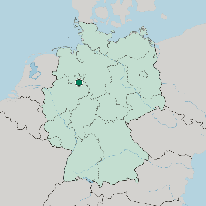 Map showing Herford — In Germany