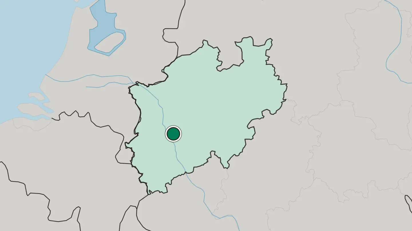 Map of Hilden in Germany