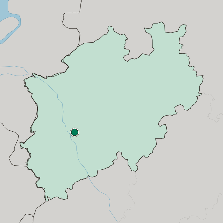 Map showing Hilden — In Nordrhein-Westfalen