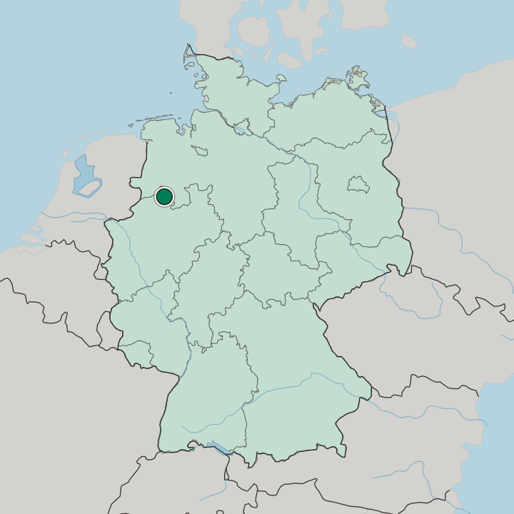 Map showing Ibbenbueren — In Germany