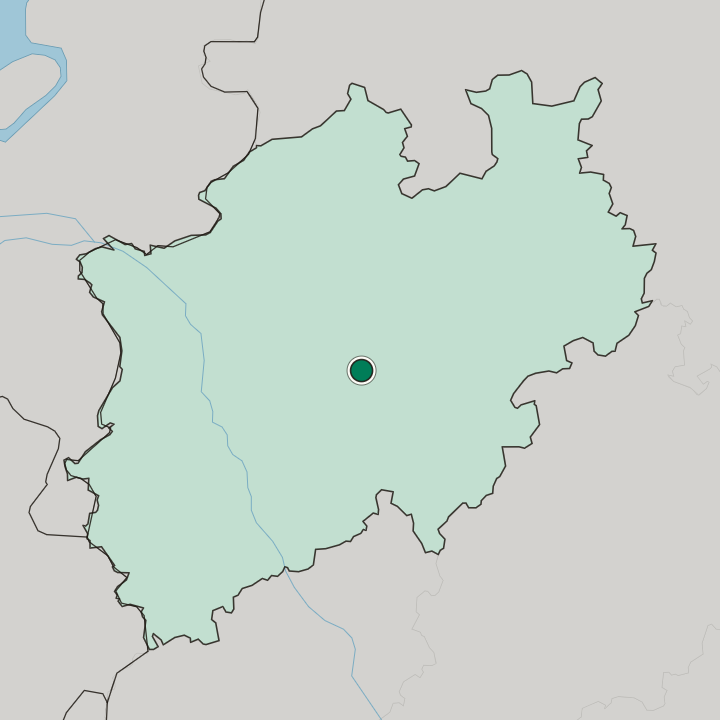 Map showing Iserlohn — In Nordrhein-Westfalen