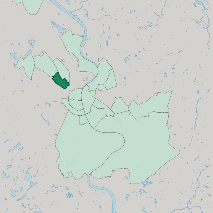 Map showing Neuehrenfeld — In Köln
