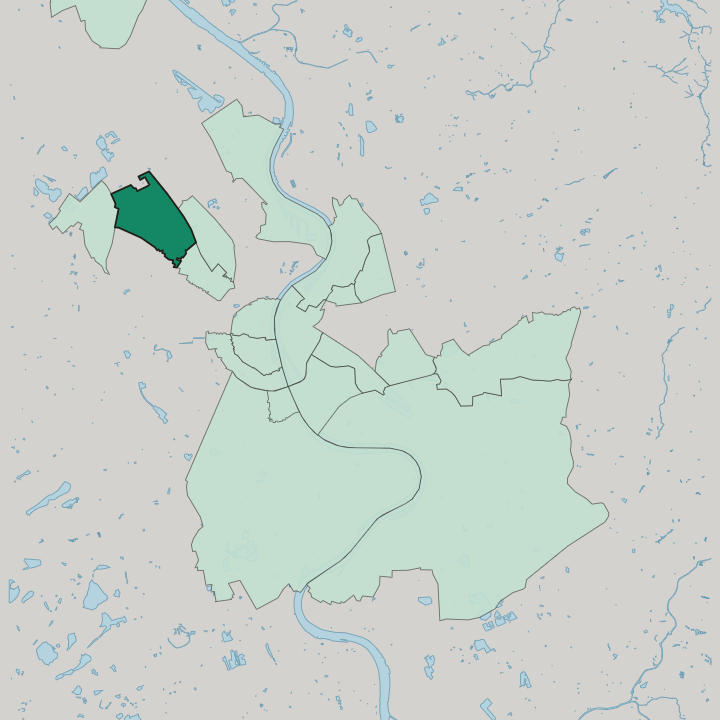 Map showing Ossendorf — In Köln