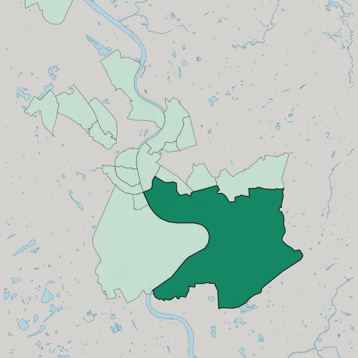 Map showing Porz am Rhein — In Köln