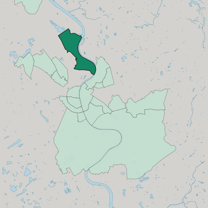 Map showing Riehl — In Köln