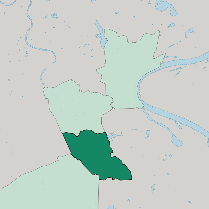 Map showing Oppum — In Krefeld