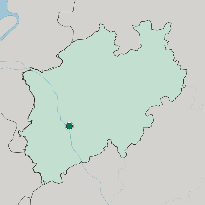 Map showing Langenfeld — In Nordrhein-Westfalen