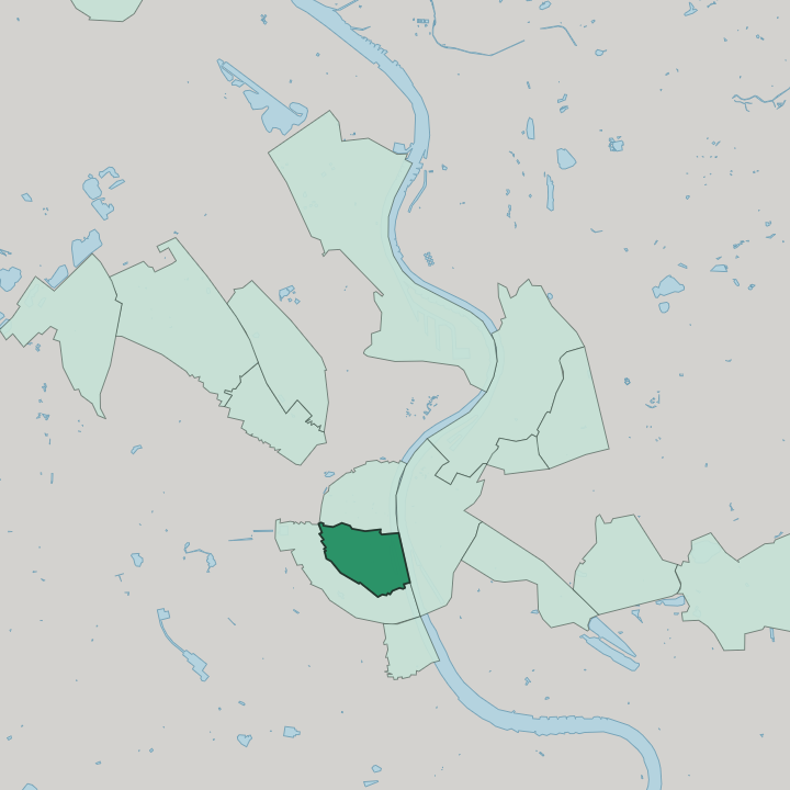 Map showing Altstadt Sud — In Leverkusen