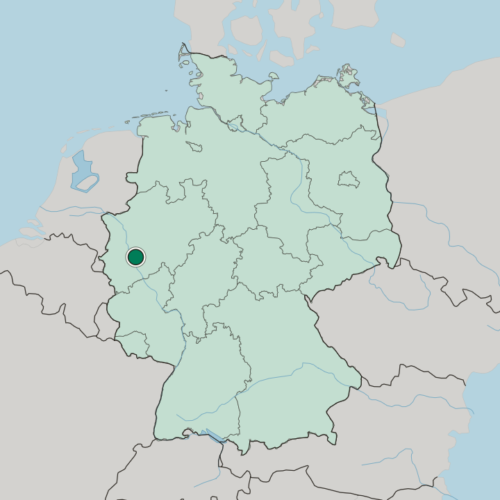 Map showing Leverkusen — In Germany