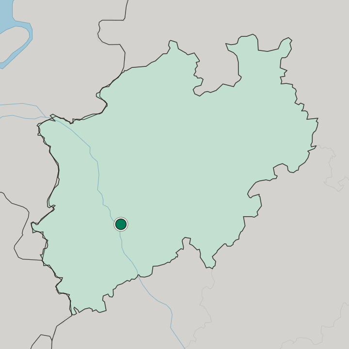 Map showing Leverkusen — In Nordrhein-Westfalen