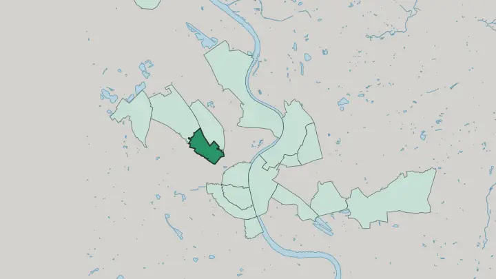 Map of Neuehrenfeld in Leverkusen