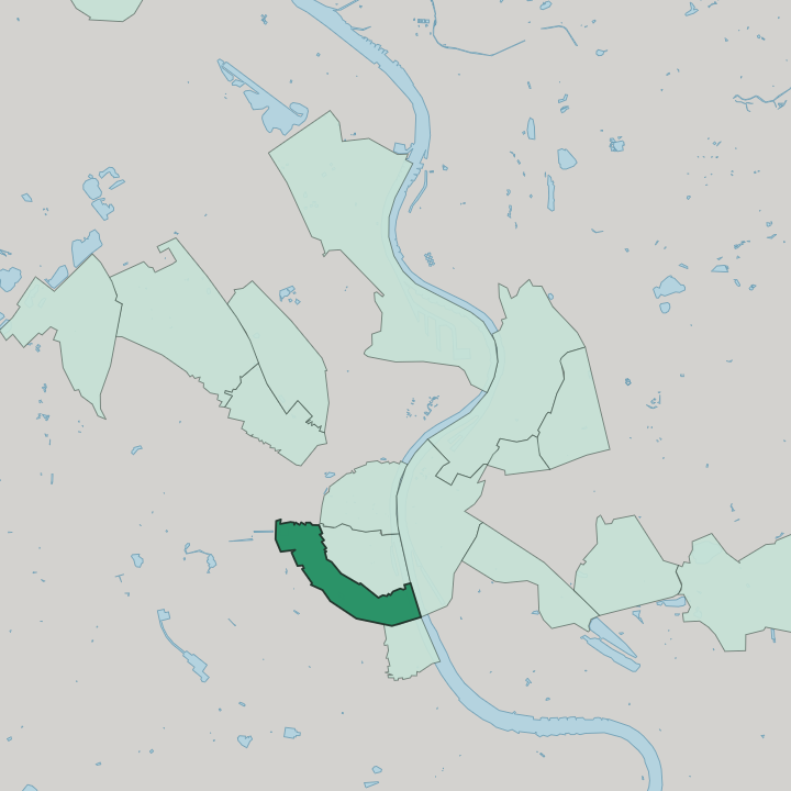 Map showing Neustadt/Süd — In Leverkusen